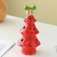 thumbnail image 7 of Kumdkd Red Ceramic Christmas Tree Desktop Ornament, 7.05 Inch Mini Holiday Decoration for Home, Office, Small Scene Layout, Festive Gift Idea, Handcrafted Ceramic Tabletop Decor with Gloss Finish, 7 of 7