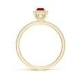 thumbnail image 2 of ANGARA Natural Emerald-Cut Ruby Halo Engagement Ring in 14K Yellow Gold for Women (Size-6x4mm) | July Birthstone Jewelry for Her, 2 of 9