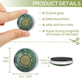 thumbnail image 2 of Strong Refrigerator Magnet Fridge Sticker, Green Mandala Pattern Resembles Flowers 12Pcs Beautiful Photo Decorative Magnet Set, Small Round Crystal Glass Craftwork for Refrigerator Decor, 2 of 4