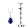 thumbnail image 3 of Sterling Silver with Blue Sapphire and White Topaz Halo Pendant, 3 of 3
