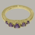 thumbnail image 4 of LBG British Made 14k Yellow Gold Ring with Natural Amethyst Womens band Ring - 33 size options - Size 7.25, 4 of 5