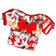 thumbnail image 4 of Pets Printed Kimono With Bowknot Girdle Fashionable Japanese Style Waist Magic Buckle Neckline Snap Buttons Clothes For Dogs Cats, 4 of 7