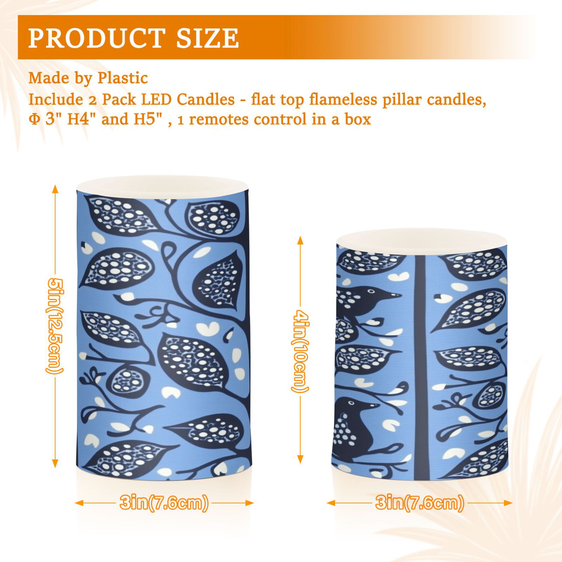 Green Forest Set of 2 Flameless LED Candles Remote and Timer Indoor Outdoor
