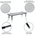 thumbnail image 3 of Flash Furniture Wren 26"W x 60"L Rectangular Wave Flexible Collaborative Grey Thermal Laminate Activity Table - Height Adjustable Short Legs, 3 of 11