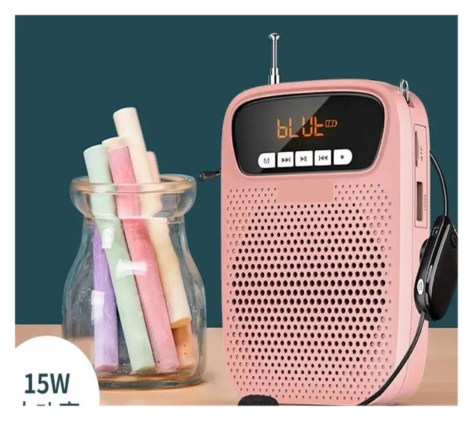15W Mini Loudspeaker Wireless Audio Recording Microphone Guide Speaker Teaching Voice Amplifier For Teacher Instructon ,Powerful Voice Amplifier