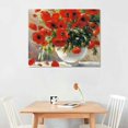 thumbnail image 3 of JRXY Red Flower Wall Art Framed Retro Flowers Pictures Canvas Wall Art Decor Wall Art Canvas Paintings Living Room Bedroom Prints Modern Artwork for Office Bathroom Kitchen (Black Framed) picture 3, 3 of 5