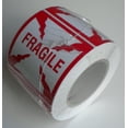 thumbnail image 2 of FRAGILE Shipping Labels, 4 x 4 inches, Red & White - 2 Rolls of 500 (1,000 Stickers), 2 of 2