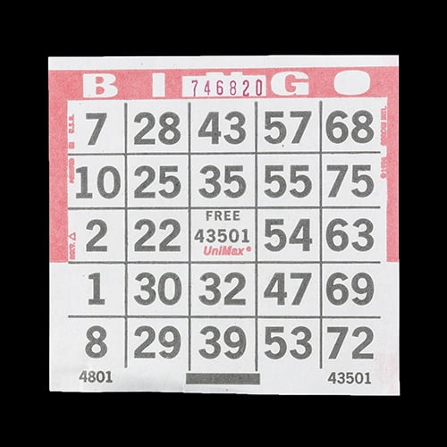1 on Red Bingo Paper Cards 500 cards per pack 