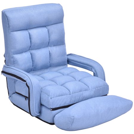 Ghp Home Office 66 6 Lx21 7 W Blue Folding Floor Lounge Bed W