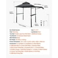 thumbnail image 6 of 8'x5' BBQ Grill Gazebo Canopy Shelter Tent with Shelf & Awning Double-Tiered Top, 6 of 8