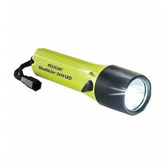 High Visibility Yellow LED Handheld Flashlight, Alkaline AA, 183lm