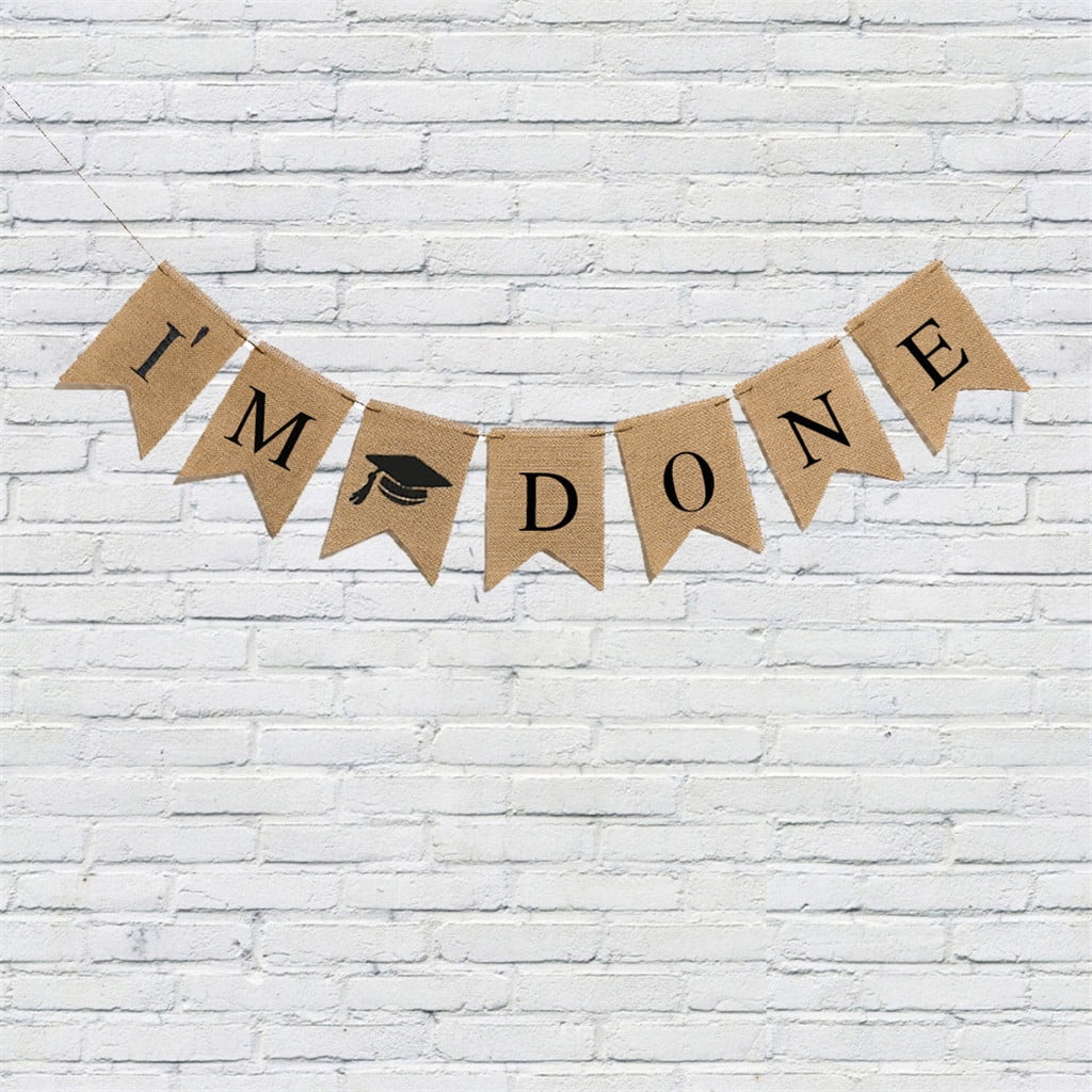 Lovehome Graduation Bunting Banner I′M DONE Graduation Party Decoration
