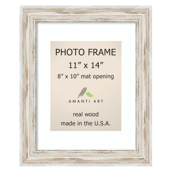 Alexandria White Wash Narrow Wood Picture Frame, Photo Frame, Art Frame