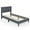 Gray, variant on Gymax Twin Upholstered Platform Bed Mattress Foundation Button Tufted Headboard Blue