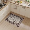 thumbnail image 2 of ODIKA 3'x5' Washable Throw Rug Large Cream Para Taupe Curves Structured Alfombras Salas Modernas for Entryway, Kitchen, Mudroom, Stain Resistant, Low Profile, Non-Slip, 2 of 7