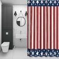 thumbnail image 4 of Independence Day Shower Curtain for Bathroom Decor, Retro Red Stripes Blue Stars Wood Grain Waterproof Fabric Shower Curtain, 72"x96" Set with 12 Hooks, 4 of 9