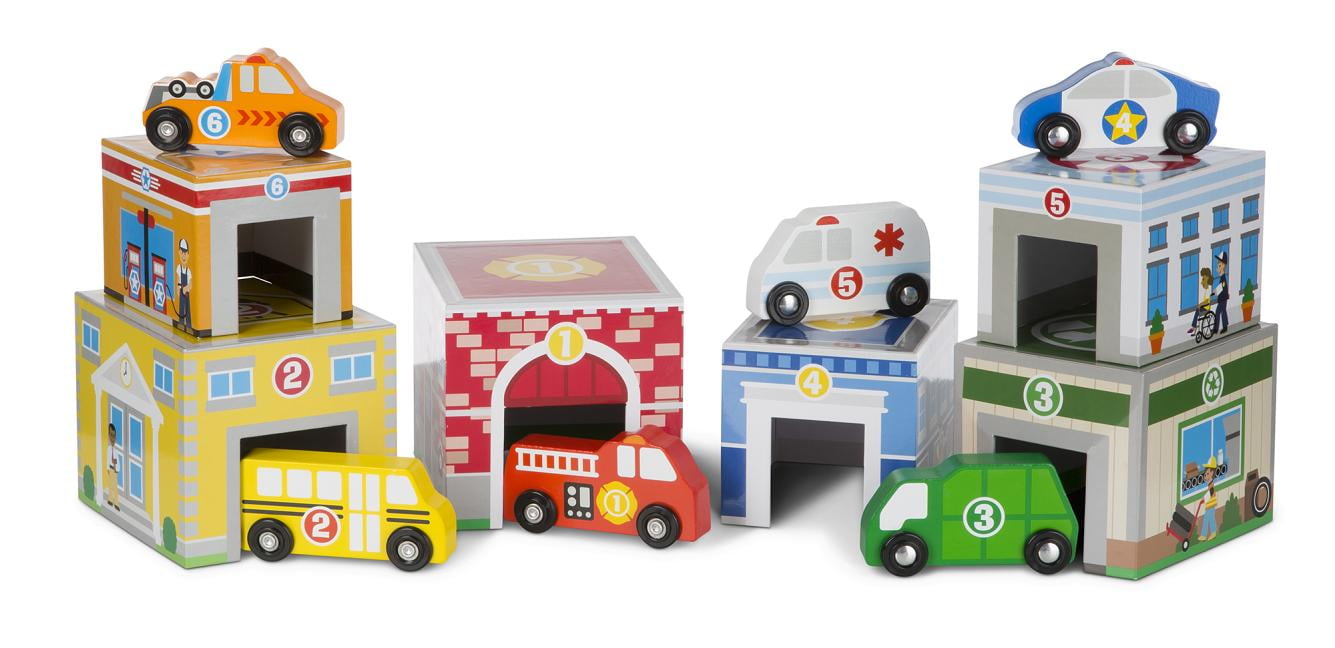 melissa and doug wooden car garage