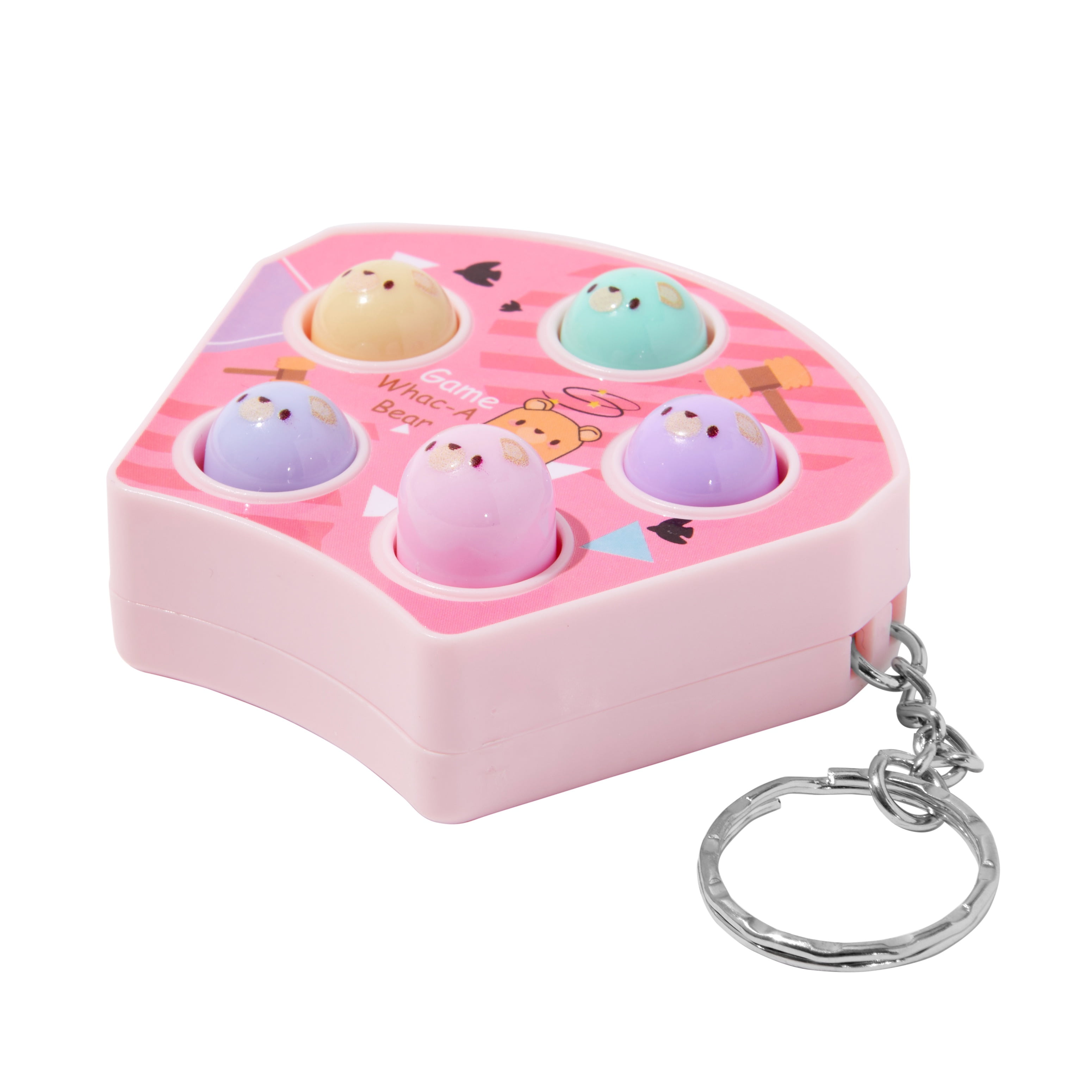 Claire's Back to School Pastel Whac-a-Bear Game Keychain, Medium