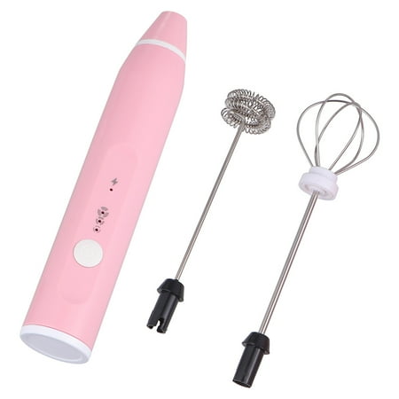 

1Pc 2-in-1 USB Rechargeable Egg Whisk Egg Blender Egg Stirrer 3-level Milk Maker Milk Foamer (Pink)
