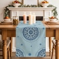 thumbnail image 2 of Table Runner 60 Inches Long for Kitchen Dining, Blue Floral Dresser Scarf Farmhouse, Dining Table Decorations for Wedding/Parties, Farmhouse Abstract Country Flowers Art 13 x 60 In, 2 of 8