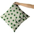 thumbnail image 3 of St Patricks Pillow Covers 18x18 Set of 2 St. Patrick''s Day Green Lucky Clover Throw Pillows Spring Themed Shamrock Decorative Pillowcase Rustic Cotton Square Cushion Cover for Couch Sofa Bed, 3 of 6