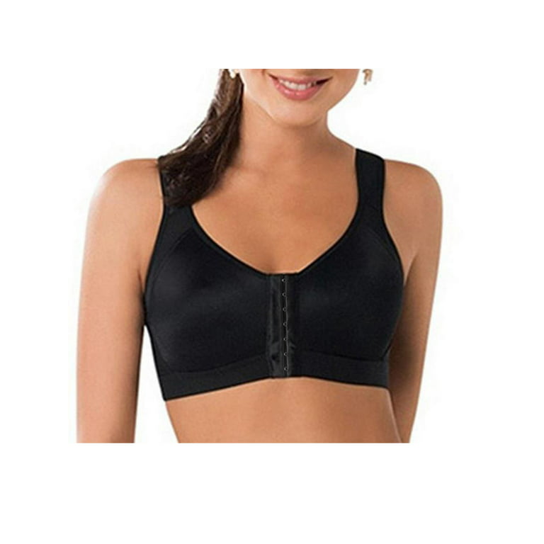 Loliuicca Women's Solid Front Fastening Bra Non Wired Comfort Soft Cup 
