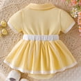 thumbnail image 3 of JUMEYU Baby Sequin Dress Toddler Baby Girls Bell-Bottoms Jumpsuit Sleeveless Romper Outfit 0 3 6 9 12 18 24 Months (Yellow,12-18 Months), 3 of 5