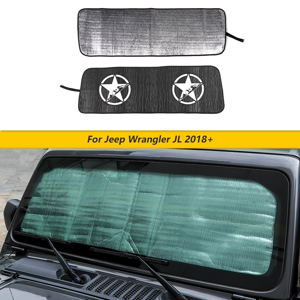 Black Mesh Screen, NO Faded Pug 2018-Current JLU Front & Rear - UV Blocker -10 Years Lasting Cover Shadeidea JL Sun Shade Compatible with Jeep Wrangler Top Sunshade 