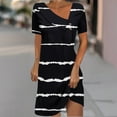 thumbnail image 5 of Mini Vestido de Verano de Manga Corta Cuello Redondo Longitud de la Ternera Media, Fluido Impreso Vestido de Verano Corto Casual, 5 of 5