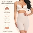 thumbnail image 5 of QRIC 2 Pack Slip Shorts Shapewear for Women Tummy Control Underwear High Waisted Shaping Panties Body Shaper Thigh Slimmer Black/Beige, 5 of 6