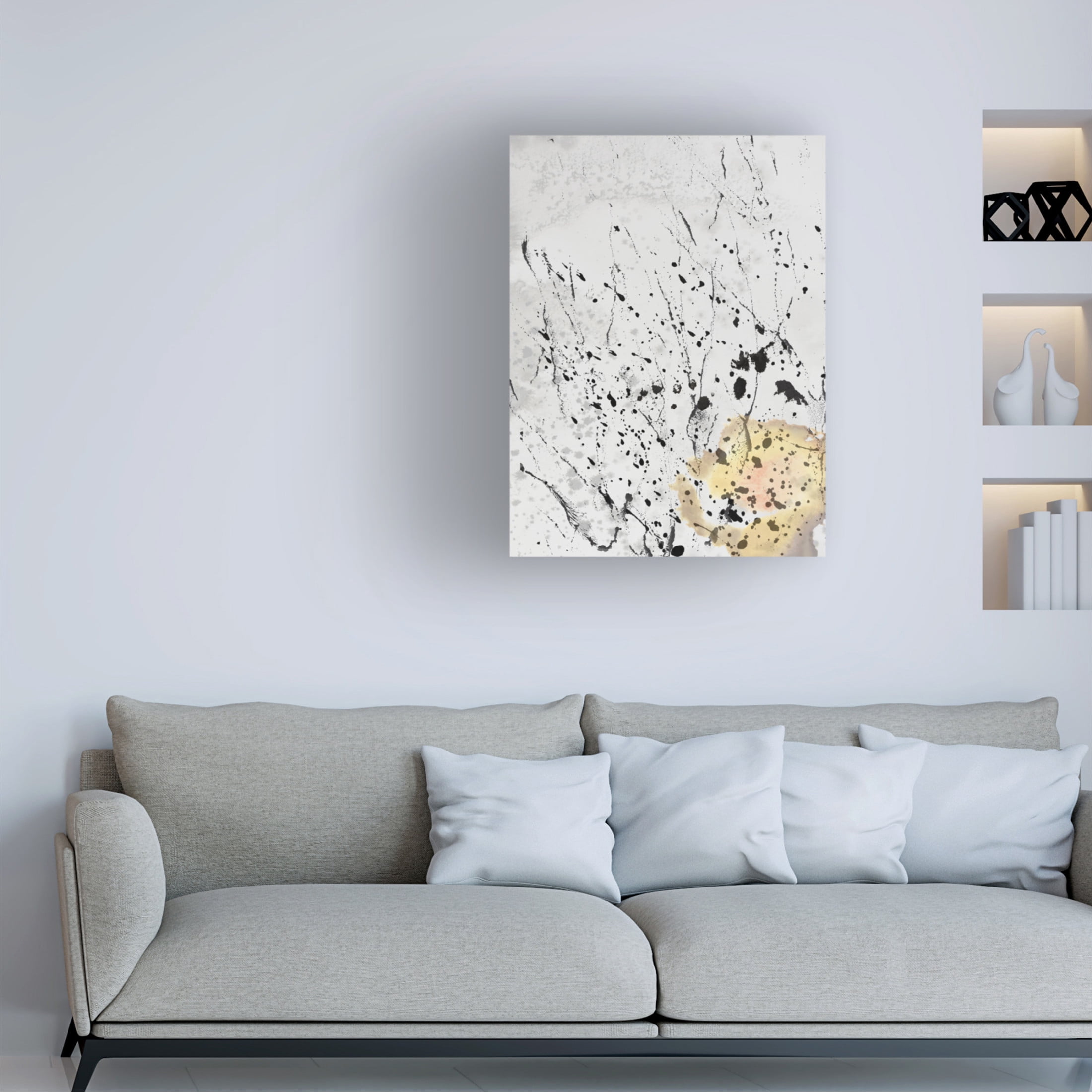 Canvas Wall Art - Maliq 'Layered Splash' Wall Art for Living Room, Bedroom, or Office Décor by Trademark Fine Art - 18 x 24 Inches