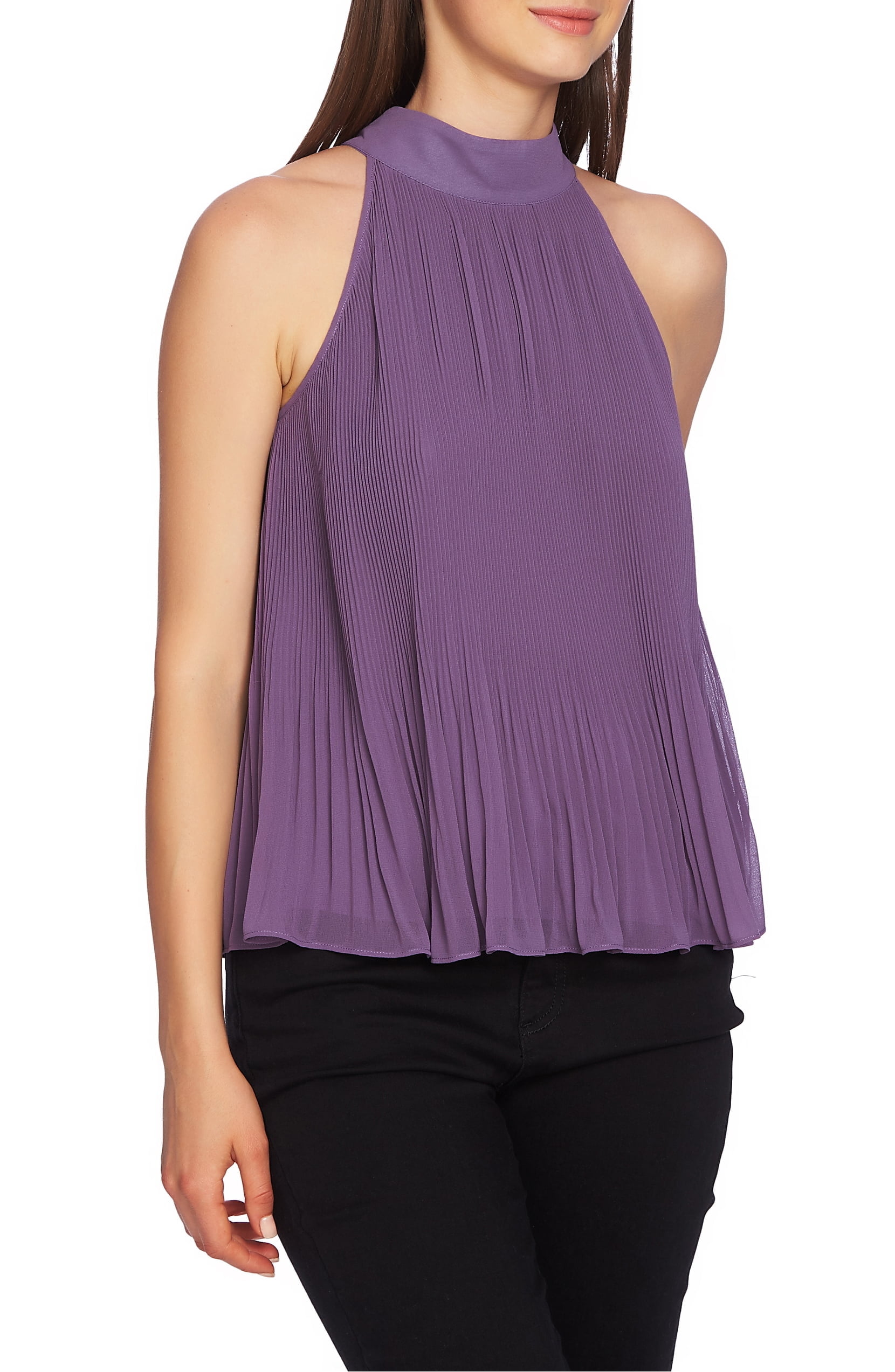 pleated chiffon top