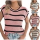 thumbnail image 1 of RKSTN Women's Summer T Shirts Oversized Crewneck Stripe Printed Short Sleeve Shirts Pullover Top Womens Casual Plus Size Round Neck Loose Fits Comfortable Summer Tee Shirts, 1 of 9