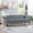 Grey, variant on Rolled Arm Chesterfield Sofa, PU Leather 3-Seater Couch, Classic Living Room Furniture, White