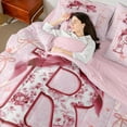 thumbnail image 4 of Castle Fairy Letter Personalized 7 Pieces Bedding Comforter Set,Bowknot Flower Full Bedding Set Lightweight,Pink Red Fitted Sheet Flat Sheet,Lightweight Initial Room Decoration, 4 of 7