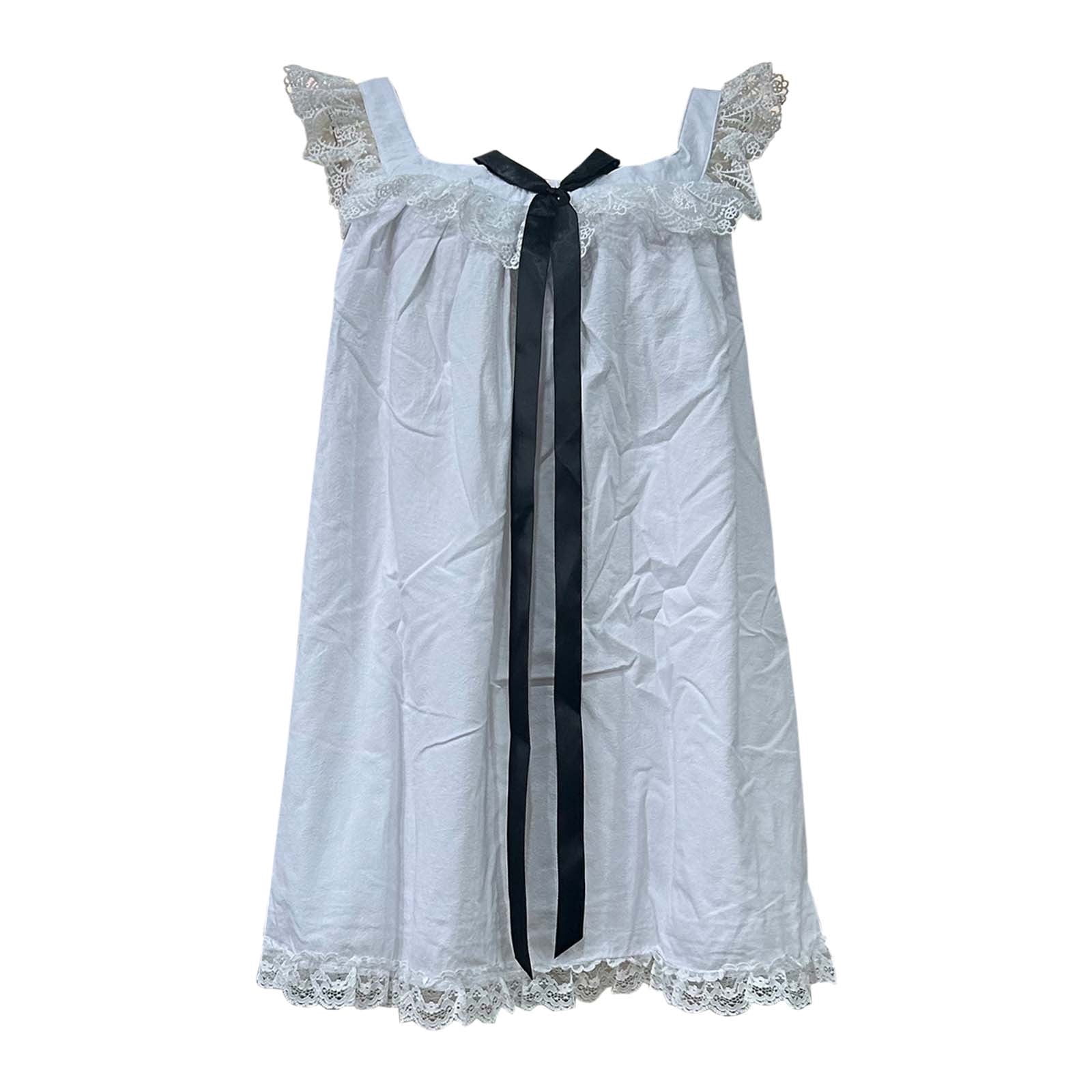A New Summer Women's Dress With A Bow Backless And Lace Trimmed Loose Baby Dress Teenagers Summer Dresses Womens Summer Dresses Short Long Dress Athletic Dresses Dress Girls Cute Summer Dresses Button