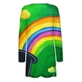 thumbnail image 4 of Cavosen St Patricks Day Women Cardigan Sweater Long Green with Pocket Duster Shamrock Print Festival Open Front Cardigan Long Sleeve Lightweight Sweaters Vacation Outwear XL, 4 of 5