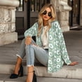 thumbnail image 4 of SCRAWLGOD Flower Long Sleeve Cardigan for Women Lightweight Jacket with Pockets Long Sleeve Cardigan Coats for Women Trendy Soft Lounge Cardigans for Women Vacation Size M, 4 of 7