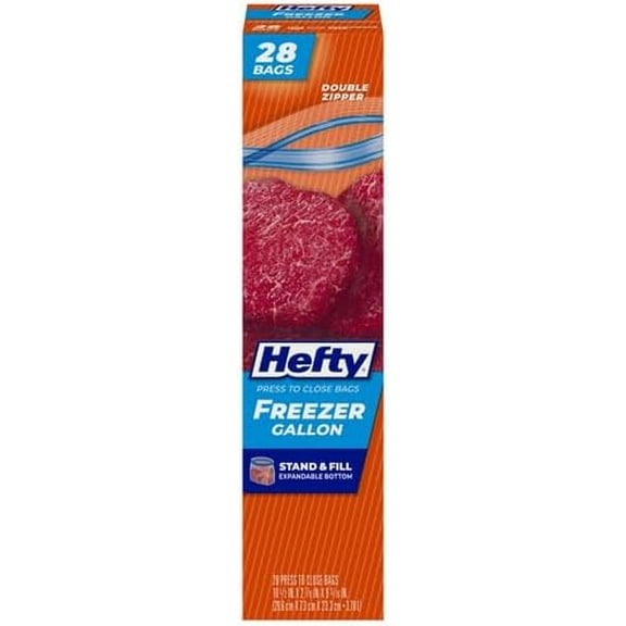 Hefty Press To Close Freezer Gallon 28 Count