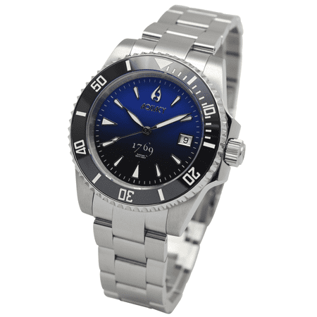Aquacy 1769 Hei Matau Men's Automatic 300M Blue Dive Watch ETA SWISS MOVEMENT Double Locking Diver Clasp Bracelet