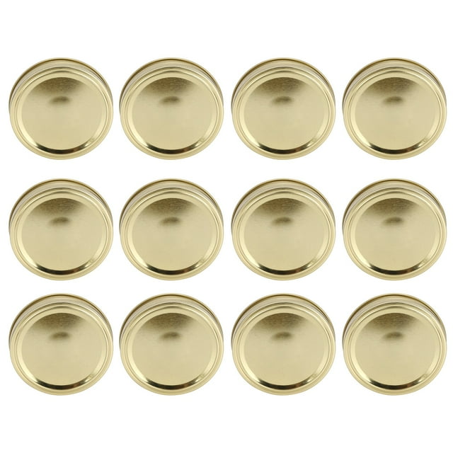 Tapa De Tarro De Tipo Dividido, Tapas De Sellado, 12 Piezas A Prueba De Fugas Para Tarros De Boca Ancha Para El Hogar Mgaxyff XH00179 Oro