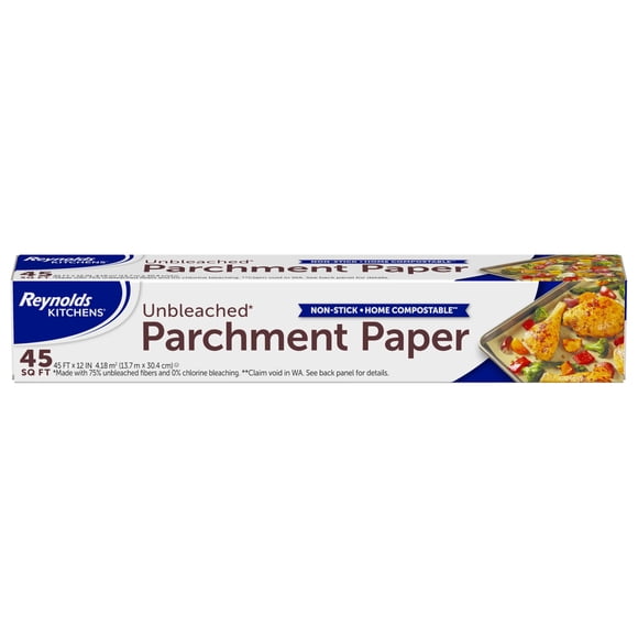 Papel pergamino Reynolds Kitchens, sin blanquear, 45 m x 30 cm (12 unidades)