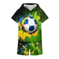 thumbnail image 7 of Amidoa Boys Summer Outfit Sets 2 Piece Cotton T-Shirt Graphic Long Sleeve and Casual Pants Set Kids Clothing Sets Green Size 5T, 7 of 7
