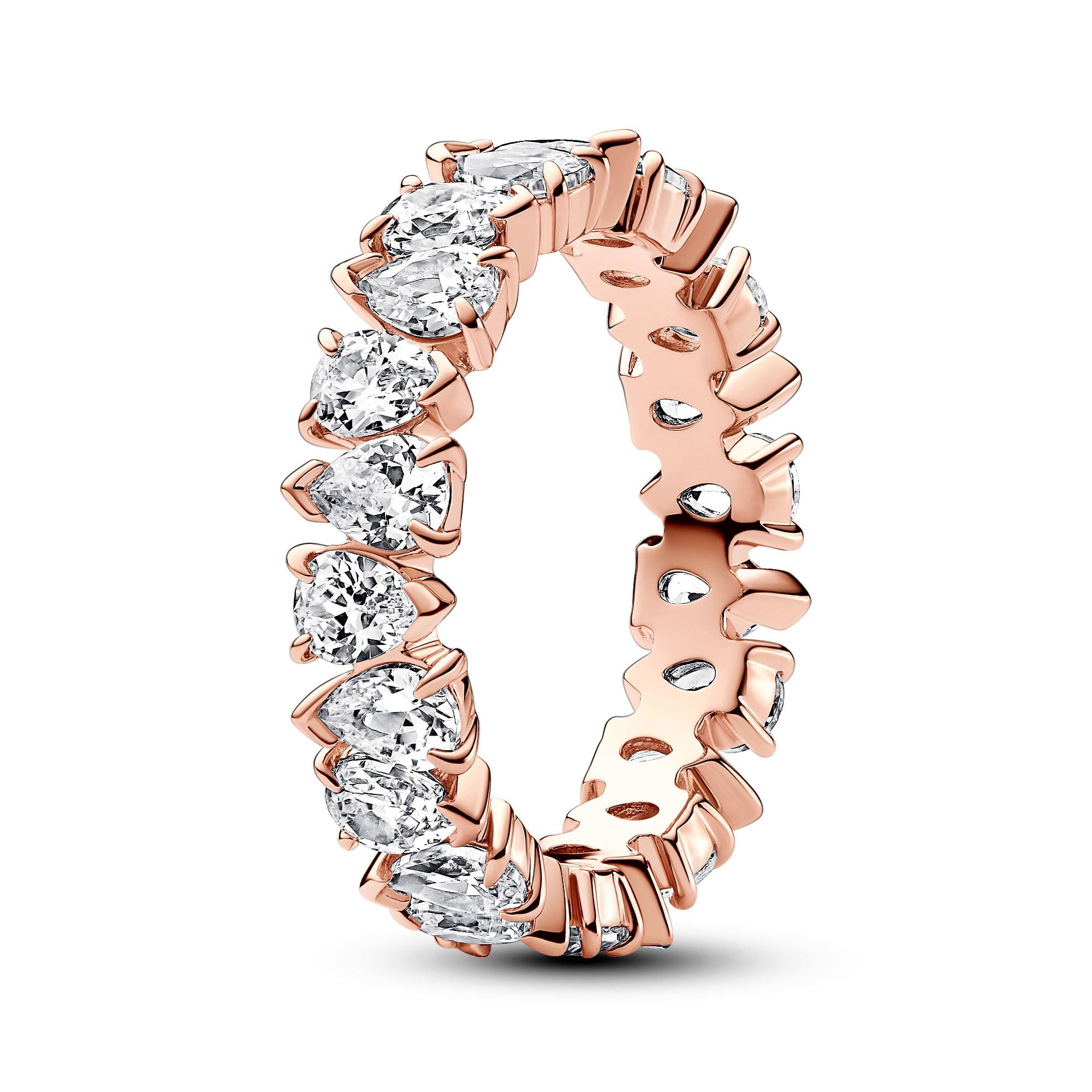 Pandora Sparkling Pear Halo Ring 14k Rose Gold Size 56 With Gift Box Walmart