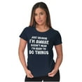 thumbnail image 4 of Funny I'm Awake But Not Ready Joke Womens Slim Fit Graphic Tee Brisco Brands M, 4 of 6