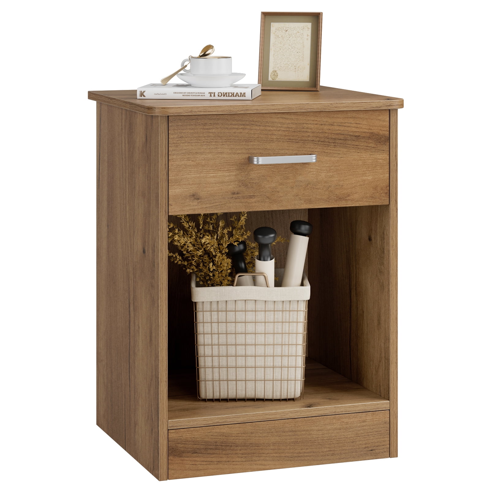 Homfa 2 Tier Nightstand with Drawer, End Table Sofa Side Table for