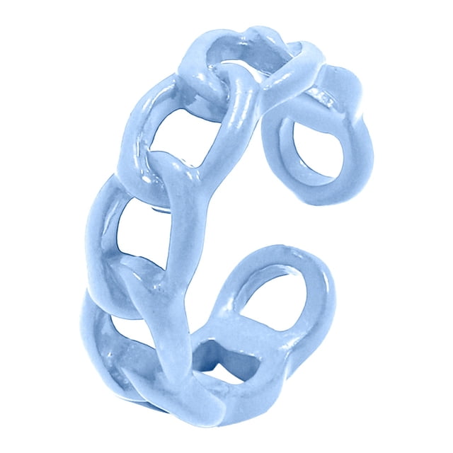 Colorido Anillo Puño Abierto Cadena Cubana Diseño Dedo Índice Anillo Macarone Moda Candy Anillo Joyería