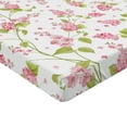 thumbnail image 2 of Ambesonne Shabby Flora Fitted Sheet, Nature Blossom Buds, Full Size, Pink White and Green, 2 of 3