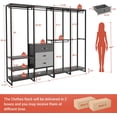 thumbnail image 3 of Homieasy Closet System with Wooden Drawers, Closet Organizer System with Hanging Rods, Black Oak, 3 of 9