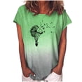 thumbnail image 2 of Fiudx Camisas de Mujer Moda Mujer Casual Cuello Redondo Impresión Blusa Manga Corta Camiseta Verano Tops, 2 of 4